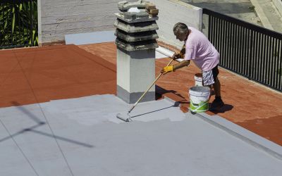 Roof Coating in Progress